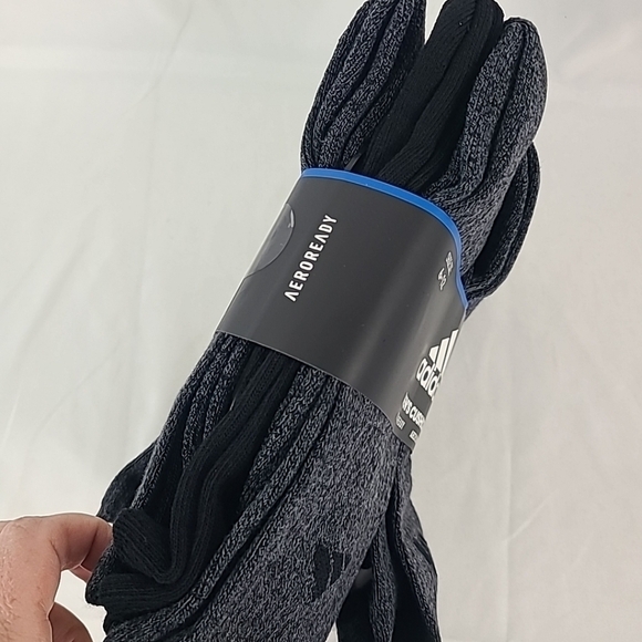 Adidas Men's Cushioned Crew Socks Arch Compression Secure Fit 6-Pair Sz 6-12 - Picture 4 of 5